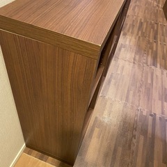 ダークブラウン　本棚　収納　2段の画像