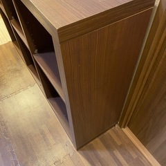 ダークブラウン　本棚　収納　2段の画像