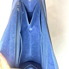 蓋付きインナーバッグ　ブックトート　ミディアム対応 　ネイビー　フェルト　軽量の画像