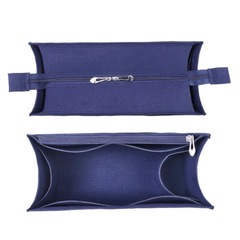 蓋付きインナーバッグ　ブックトート　ミディアム対応 　ネイビー　フェルト　軽量の画像