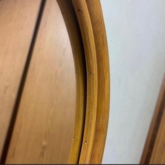 ヴィンテージ　全身鏡　ウォールミラー 籐 ラタン 昭和レトロ　アンティークの画像