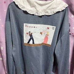 (本日中！他とまとめてなら無料)取り外しフリル付きトレーナー 　の画像