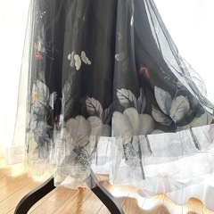 ロングスカート　シフォン　フラワー　バタフライ　ダンス　舞台　衣装　Mの画像