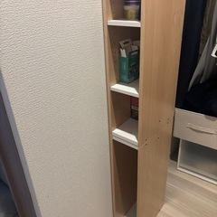 【引渡し者確定】スリムラック横幅15cm／隙間収納／2段／ライトメープルの画像