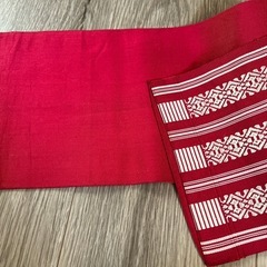 博多織 半幅帯赤の画像