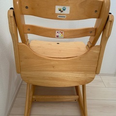 無料　ベビーチェア　ハイチェア　木製　中古の画像