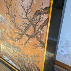 珍レトロ!　平成元年（1989年）制作　襖に木彫りの絵画です。の画像