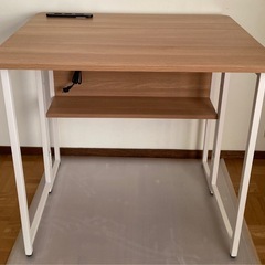 ⭐︎美品 折りたたみデスク 多機能 折りたたみ テーブル 省スペース机 収納棚付きの画像