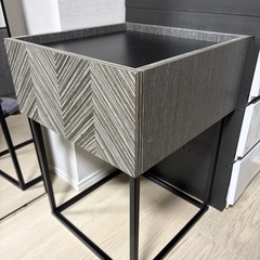 ナイトテーブル サイドテーブル 収納付き 角型 ホテルライク 北欧 完成品の画像