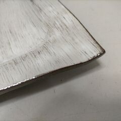 信楽焼 へちもん 白刷毛目 角大皿 約27cm 日本製 和食器 陶器 角皿 盛皿 盛り付け皿 刺身皿 焼き物皿 和モダン 未使用 保管品　251216-1Aの画像