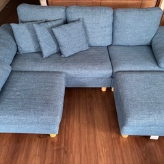 ◇ ソファ 3人掛け カバーリング クッション付 ソファー ソファ おしゃれ 北欧 2人掛け カウチソファー オットマン付き ローソファー リビングソファー 新生活 ソファーベッド  3PCS-1980 WOC-3Sの画像