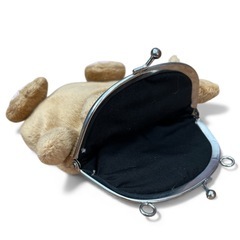 猫 ダイカット ふわふわ ポーチ がま口 がまぐち 紐通しありの画像