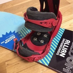 スノーボード3点セット (ボード、ビンディング、新品ボードバッグ)の画像