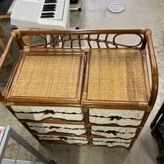 石2512-406 ラタンチェスト3段 中古の画像