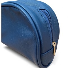 青いポーチ 金色ファスナー 新品 ネイビーの画像