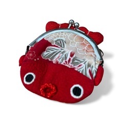 金魚 ぶた 布製 がまぐち コインケース 2個set 四葉のクローバー 金運UPの画像