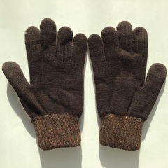 【新品未使用】リバーシブル風配色がおしゃれ！ネップ柄ニット手袋 フリーサイズの画像