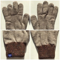 【新品未使用】リバーシブル風配色がおしゃれ！ネップ柄ニット手袋 フリーサイズの画像