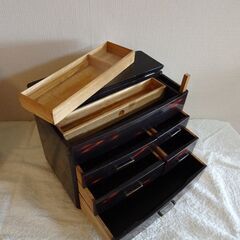 112 レトロな和裁縫箱の画像