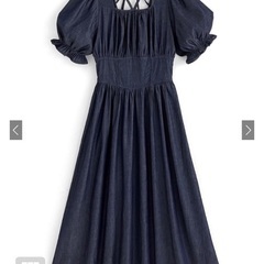 GRL 今期商品 試着のみデニムロングワンピース 肩出しワンピ300円の画像