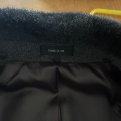 コムサイズムウールファー付きチェスターコートの画像