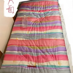 ☺️敷布団　S 102✖️199✖️h3cm   赤紫他横縞  ...