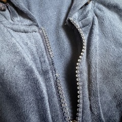 ベロア調 スウェット上下セット ネイビー フード付きの画像