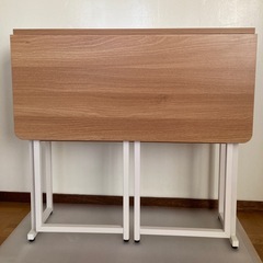 ⭐︎美品 折りたたみデスク 多機能 折りたたみ テーブル 省スペース机 収納棚付きの画像