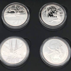 ss7040　オリンピック・パラリンピック競技大会パリ2024 公式記念コイン 銀貨4種セット 10ユーロ銀貨4枚 ハンドオーバー 柔道 水泳 カイトボード 2023年発行 限定1,300セット 貨幣セット コレクション 未使用品の画像