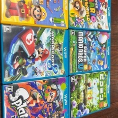 WIIU 完動品 フルセット ソフト沢山 カート マリオ スプラトゥーン ピクミン まとめての画像