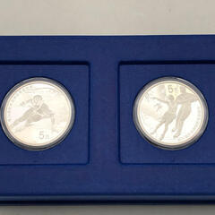 ss7044　オリンピック冬季競技大会北京2022 公式記念コイン ホログラム銀貨4種セット 5元銀貨4枚 ショートトラック アイスダンス フリースタイルスキー バイアスロン 2022年発行 限定1,100セット プルーフ貨幣 貨幣セット コレクション 未使用品の画像