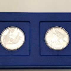 ss7044　オリンピック冬季競技大会北京2022 公式記念コイン ホログラム銀貨4種セット 5元銀貨4枚 ショートトラック アイスダンス フリースタイルスキー バイアスロン 2022年発行 限定1,100セット プルーフ貨幣 貨幣セット コレクション 未使用品の画像