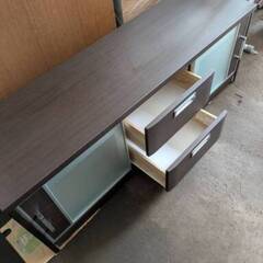 テレビ台／ローボード（白・こげ茶）大型の画像