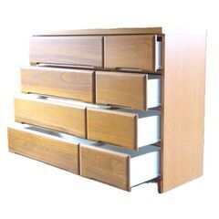 120ローチェスト　桐ムク板　スライドレール付引出　箱組　前板外れない　未使用　美品　サンプルの画像