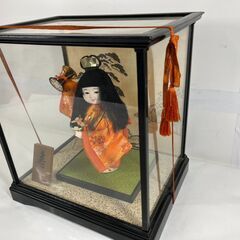 日本人形 寿 ガラスケース付 置物 インテリア 幅34cm×奥行26cm×高さ36cm の画像