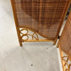 石2512-411 ラタン製三つ折りパーテーション 中古の画像