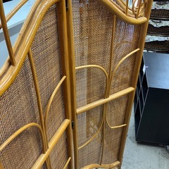 石2512-411 ラタン製三つ折りパーテーション 中古の画像