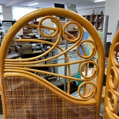 石2512-411 ラタン製三つ折りパーテーション 中古の画像