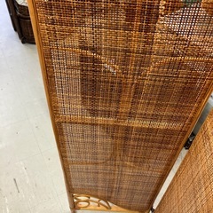 石2512-411 ラタン製三つ折りパーテーション 中古の画像