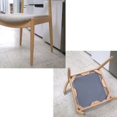 ダイニングチェア ① ニトリ 一人掛けチェア ナチュラルカラー×ベージュ系 ☆ 札幌市 北区 屯田 の画像