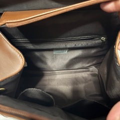 リュック レディース レザー 合皮 ブラウン 茶色 ヴィンテージ アンティークの画像