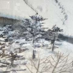 大型絵画  水墨画 額装  山本佳代｢カムイミンタラ 神々の遊ぶ庭｣の画像