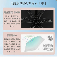 🟢【新品未使用】TVVTO 超軽量 折りたたみ日傘（晴雨兼用）UVカット100% UPF50+ 遮光 耐風 撥水 収納ポーチ付（Green）の画像