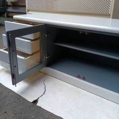 テレビ台／ローボード（白/グレー）の画像