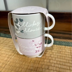 未使用 ディズニー コップ　マグ ペアスタッキングマグの画像