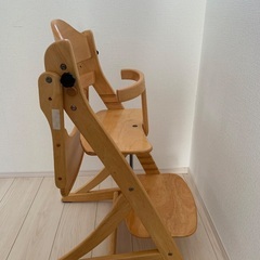 無料　ベビーチェア　ハイチェア　木製　中古の画像
