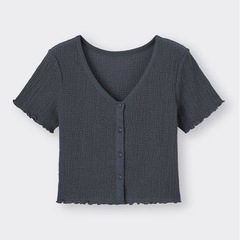 未使用 テクスチャークロップドカーディガン Sの画像