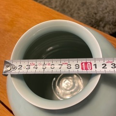 どべ焼き 緑光 花瓶　フラワーベースの画像