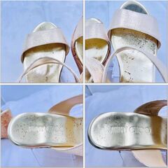 【❗️✨イタリア高級ブランド✨❗️】JIMMY CHOO　ゴールド ウェッジサンダル 38サイズ 厚底 コルクヒール の画像