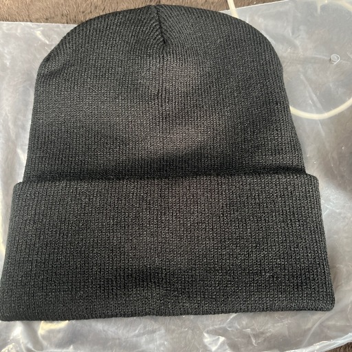 STUSSY ステューシー ニット帽 ビーニー ブラック ロゴ刺繍